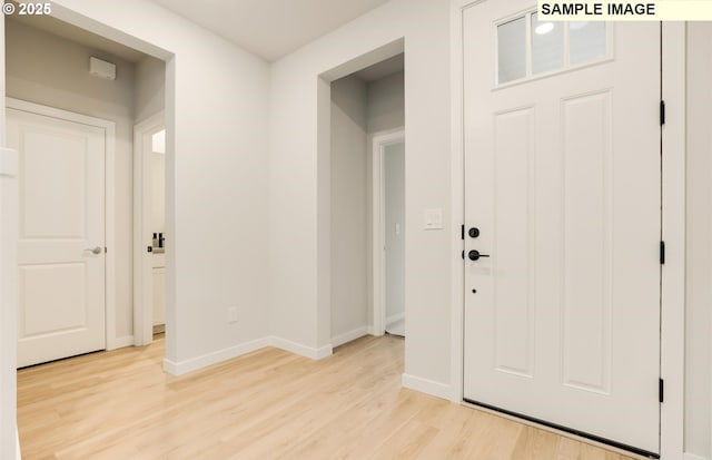 entryway with light wood-type flooring