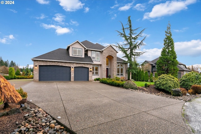 view of front property with a garage