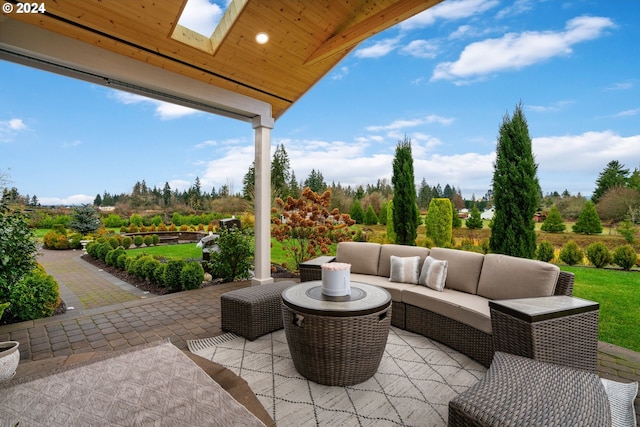 view of patio with an outdoor hangout area