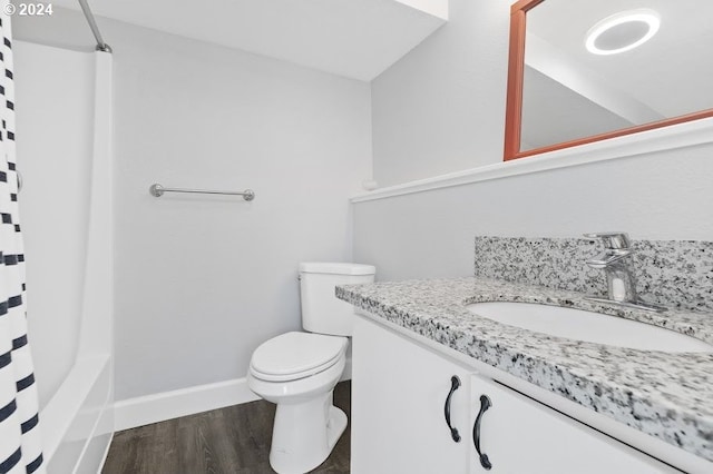 3660 Rocky Creek Ave, Depoe Bay, OR 97341 - full bathroom featuring toilet, wood finished floors, baseboards, and vanity