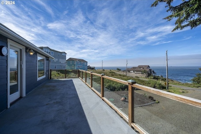 3660 Rocky Creek Ave, Depoe Bay, OR 97341 - view of patio / terrace with a water view, a balcony, and a residential view