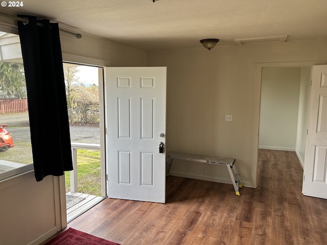 foyer featuring dark wood-type flooring