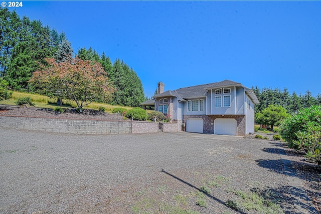 view of front of house with a garage