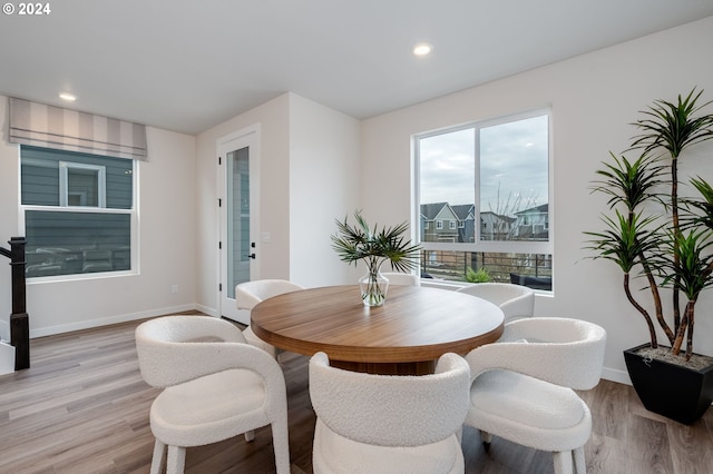 dining area featuring light hardwood / wood-style flooring