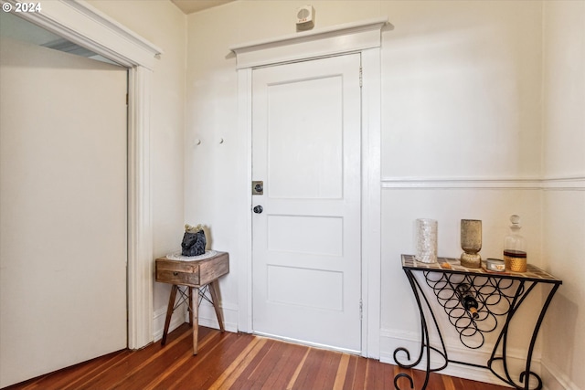 doorway to outside featuring dark hardwood / wood-style floors