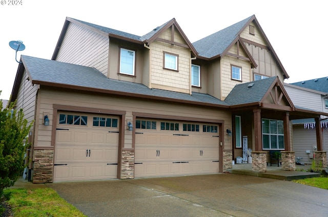 craftsman-style house with a garage