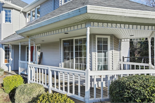 view of home's exterior featuring covered porch