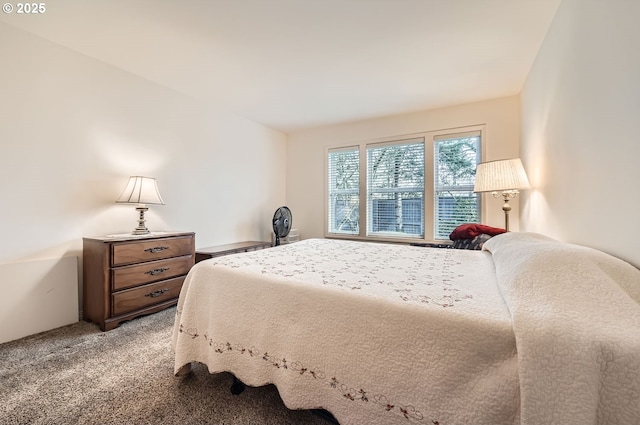 bedroom featuring light carpet