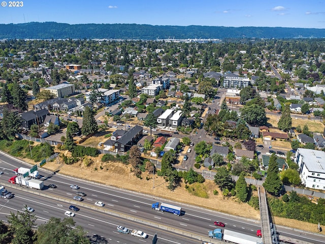 aerial view featuring a mountain view