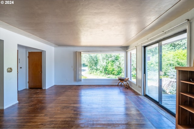 unfurnished room featuring dark hardwood / wood-style flooring