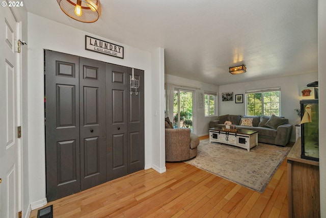 living room featuring hardwood / wood-style flooring