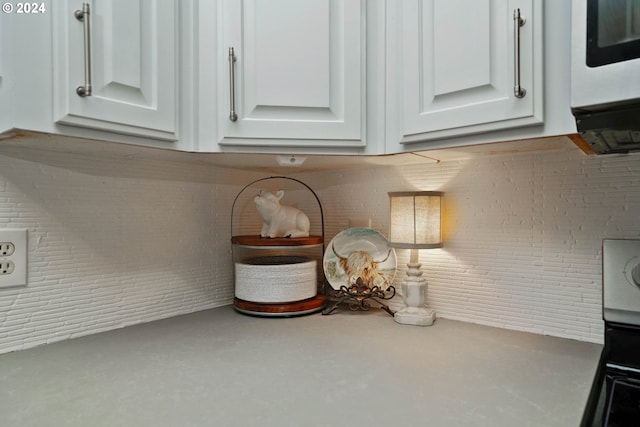 details featuring white cabinets