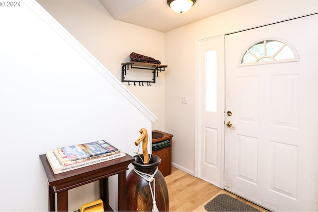 foyer featuring light wood-type flooring