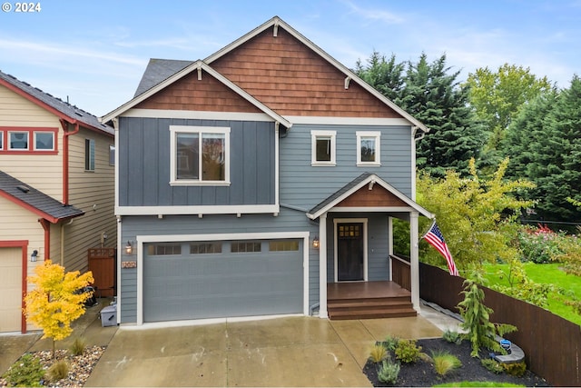 craftsman house featuring a garage