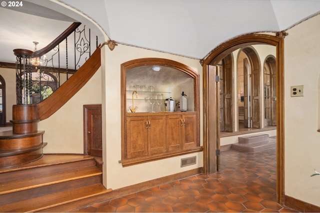 interior space with tile patterned flooring