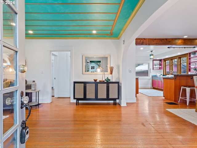 entryway with light wood-type flooring