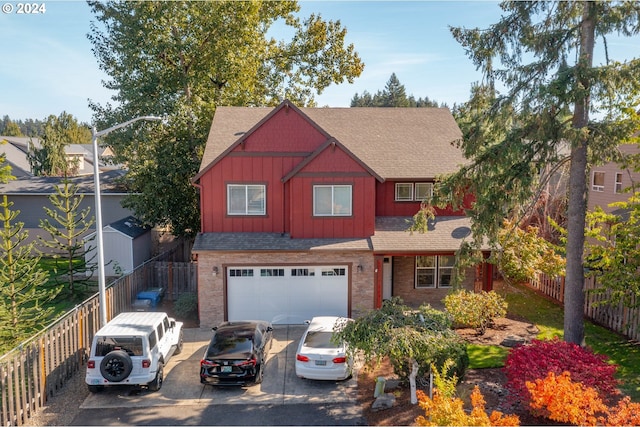 view of front of home with a garage