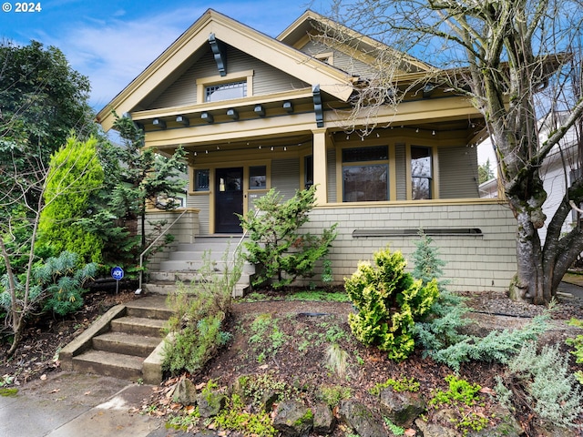 view of front of house with a porch