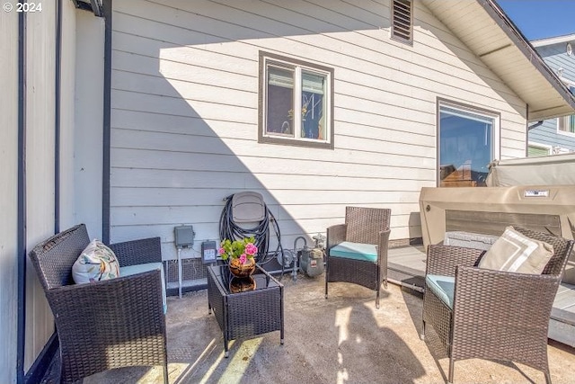 view of patio with an outdoor hangout area