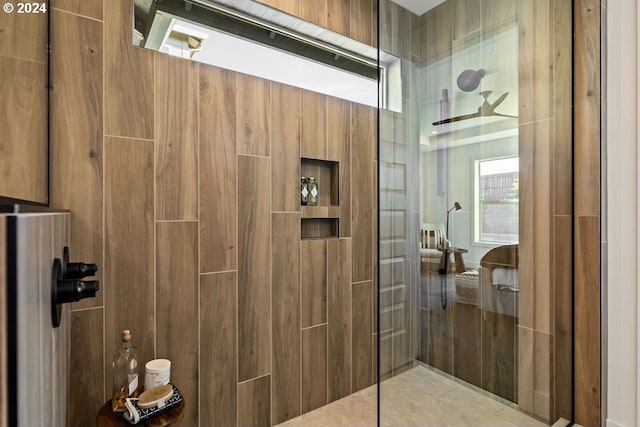 bathroom with a shower