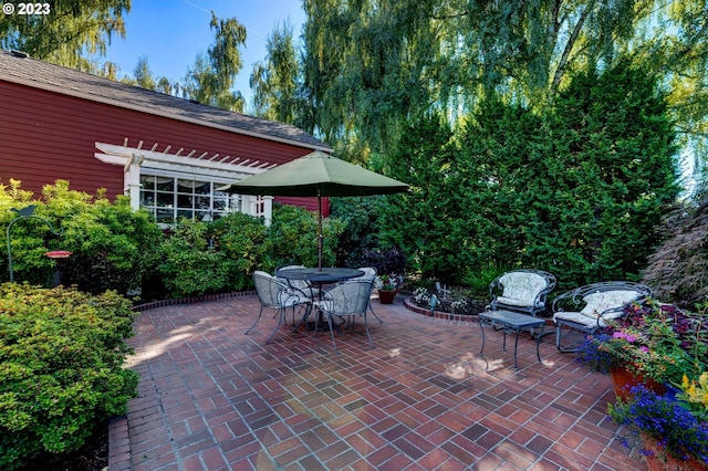 view of patio with a pergola