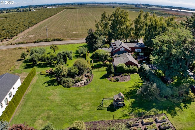 drone / aerial view with a rural view