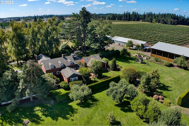 aerial view featuring a rural view