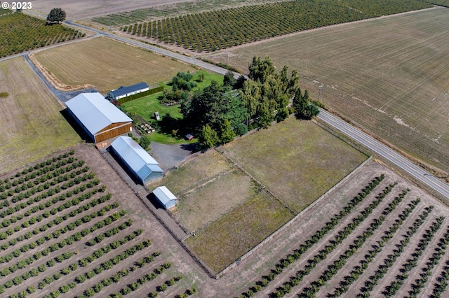 drone / aerial view with a rural view