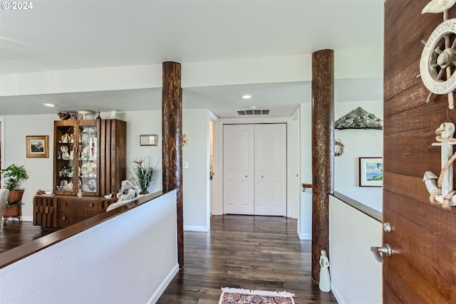 hall featuring dark hardwood / wood-style flooring