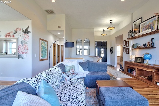 living room featuring hardwood / wood-style floors