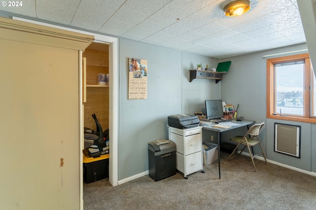 view of carpeted office space