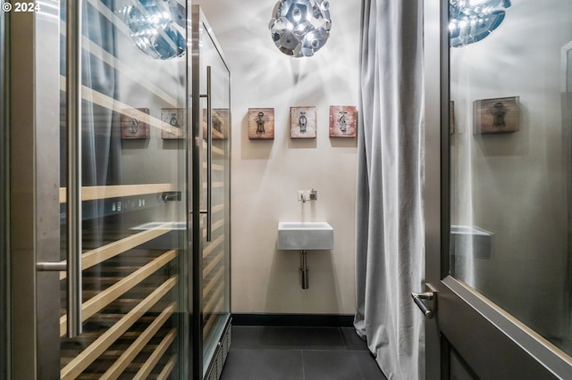 bathroom featuring tile patterned flooring