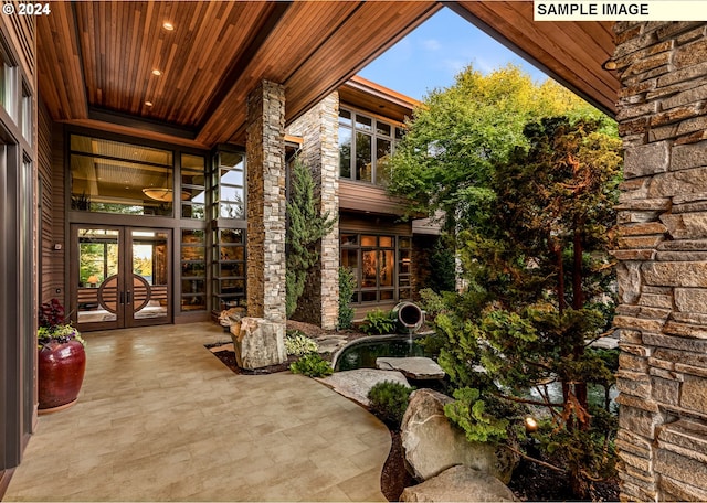 view of patio with french doors