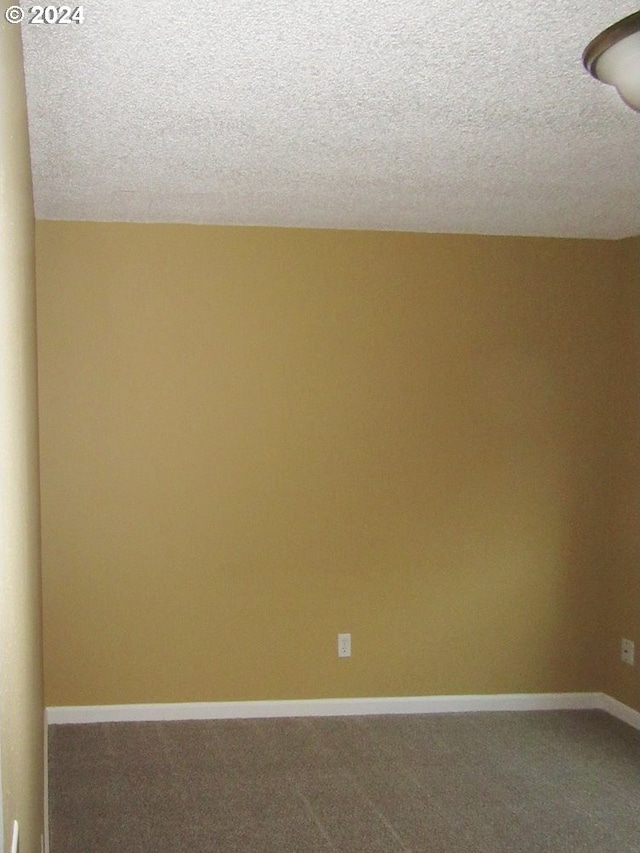 carpeted spare room with a textured ceiling