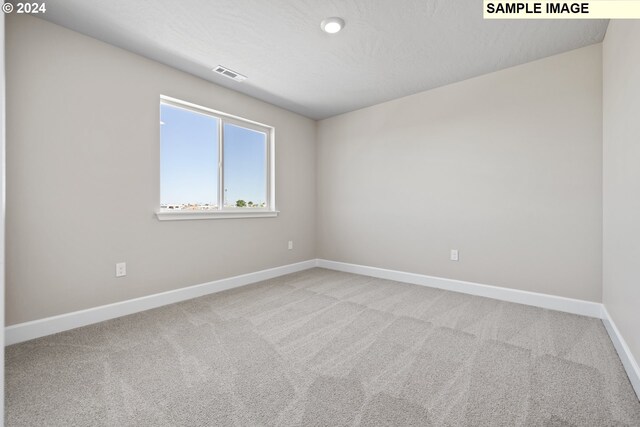 carpeted spare room with baseboards and visible vents
