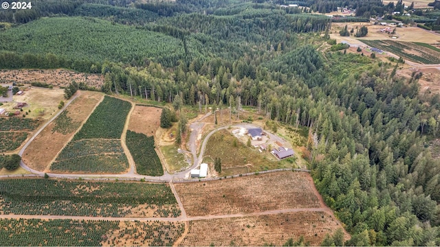 bird's eye view with a rural view