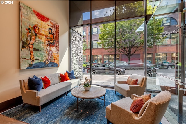 1025 NW Couch St Unit 1020, Portland, OR 97209 - living area featuring expansive windows
