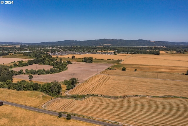 drone / aerial view with a rural view and a mountain view