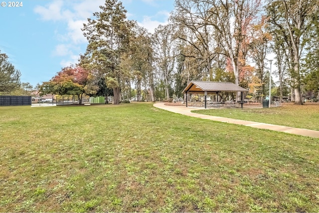 view of yard with a gazebo