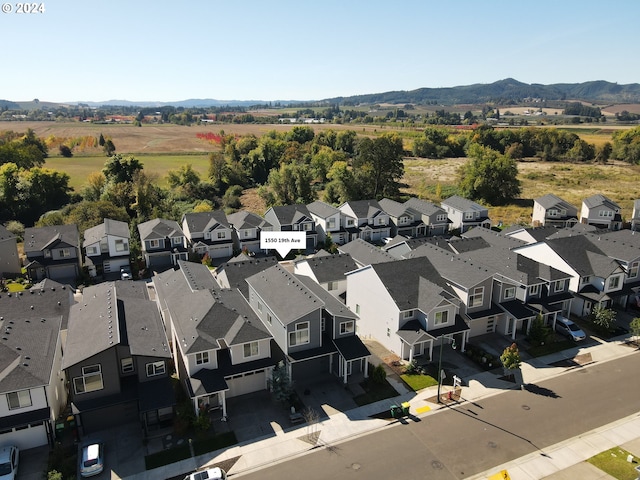 aerial view with a mountain view