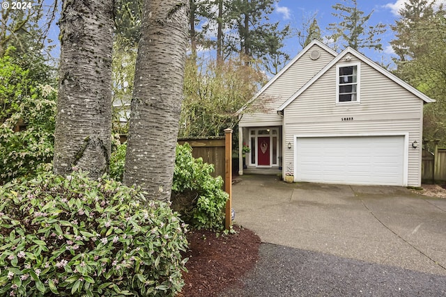 view of front facade with a garage