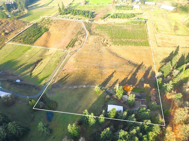 aerial view featuring a rural view