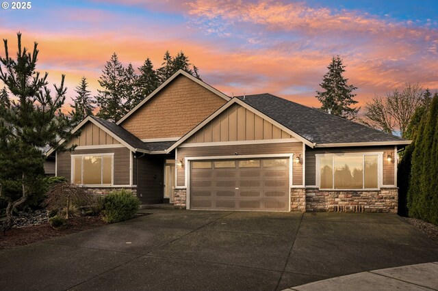 craftsman-style home featuring a garage