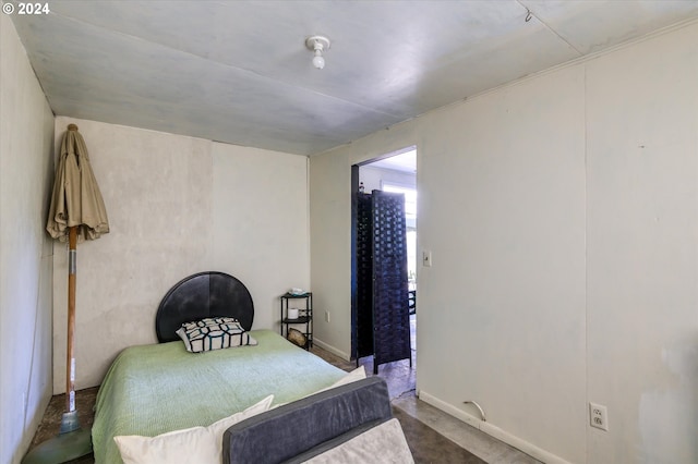 bedroom with baseboards