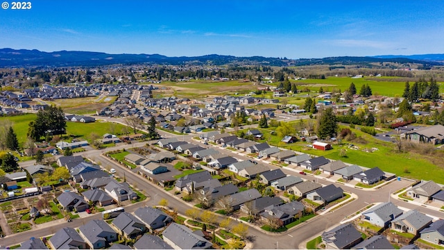 bird's eye view featuring a mountain view