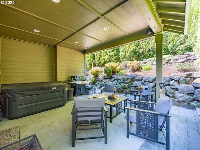 view of patio / terrace with a grill