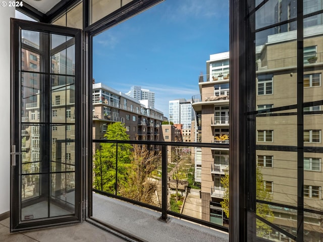 balcony featuring a city view