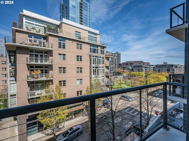 balcony with a view of city