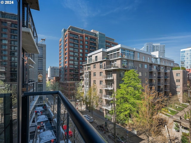 balcony with a city view