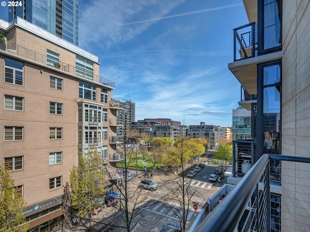 balcony with a city view